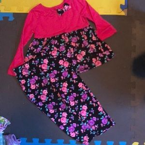 Toddler floral long sleeve long top and pant set